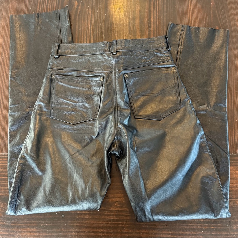 Element Black Straight-Leg Leather Pants - Picture 2 of 6